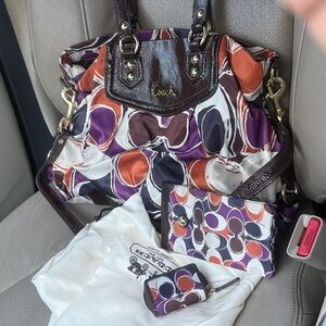 Coach Purple and Orange Shoulder Bag